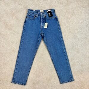 Levis 501 Cropped Jeans Womens 26 Medium Wash Blue High Rise Straight 36200-0390